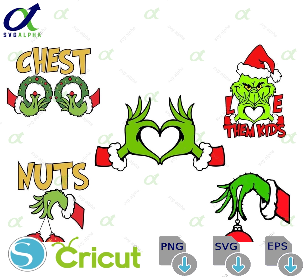 Grinch Hand Christmas Bundle Pngfunny Holiday Clipart Setadult Humor Christmas Digital Download